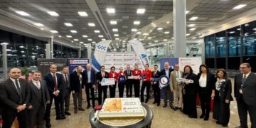 مطار سفنكس الدولي يستقبل أولي رحلات شركه edelweiss السويسرية