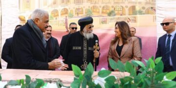 وزيرة التنمية المحلية تشارك في تدشين البابا تواضروس الثاني لكنيسة السيدة العذراء  بمدينتي