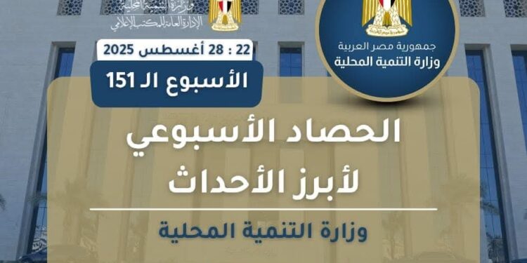 أبرز أنشطة وزارة التنمية المحلية خلال أسبوع