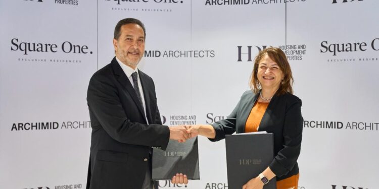 التعمير والإسكان العقارية (HDP) تتعاون مع Archimid Architects للأعمال الاستشارية الهندسية للإشراف على تنفيذ مشروع “Square One Exclusive Residences” بالقاهرة الجديدة