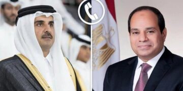 الرئيس السيسي يجري اتصال هاتفي بأمير دولة قطر