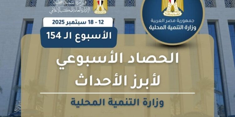 أبرز أنشطة وزارة التنمية المحلية خلال أسبوع