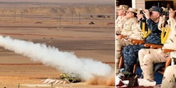 وزير الدفاع يشهد تنفيذ المرحلة الرئيسية للرماية الصاروخية لقوات الدفاع الجوى