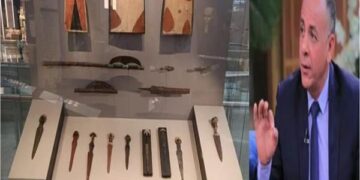 بلطة عمرها 700 ألف سنة داخل المتحف المصري الكبير.. مصطفى وزيري يكشف التفاصيل| فيديو 