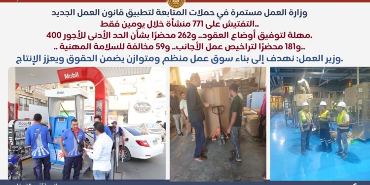 أبرز أنشطة وزارة العمل خلال أسبوع