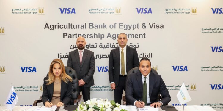 البنك الزراعي المصري يوقع اتفاقية تعاون مع شركة فيزا العالمية لتعزيز التحول الرقمي