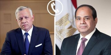 الرئيس السيسي يتلقى اتصالًا هاتفيًا من عاهل المملكة الأردنية الهاشمية