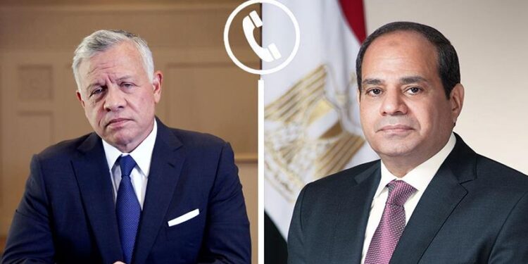 الرئيس السيسي يتلقى اتصالًا هاتفيًا من عاهل المملكة الأردنية الهاشمية